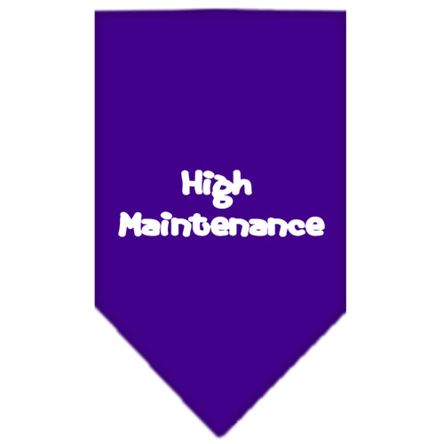 High Maintenance Screen Print Bandana Purple Large